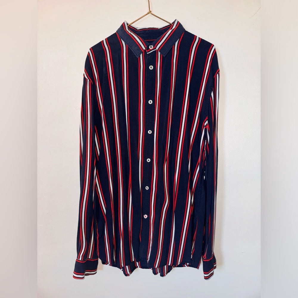 Celio* Pausa Navy Striped Lightweight Shirt
